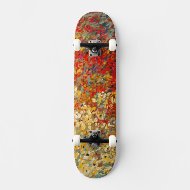 Bright Garden Mural of Vår Wildblommor Skateboard Bräda 21,5 Cm (Framsida)