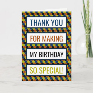 Bright Geometric Mönster, Birthday Tack Kort