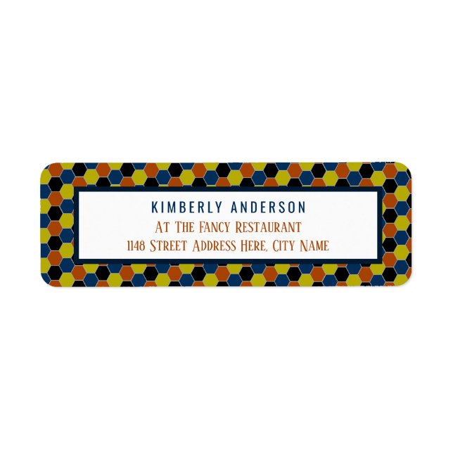 Bright Geometric Mönster, modern Födelsedagsfest Returadress Etikett (Framsidan)