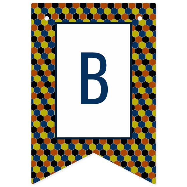 Bright Geometric Mönster, modern Födelsedagsfest Vimplar (Andra flaggan)