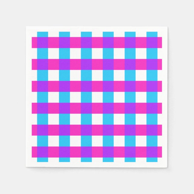 Bright Gingham Napkins Pappersservett (Framsidan)