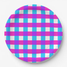 Bright Gingham Party Plates - styles 3