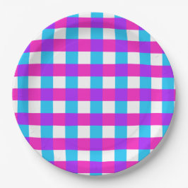 Bright Gingham Party Plates - styles 3