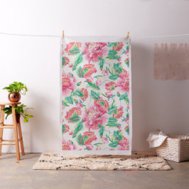 Bright Girly Rosa Flowers Seamless Mönster Tyg