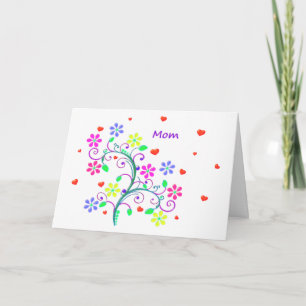 Bright Glad påsk - Blommigt, snurrar och hjärta Helgkort