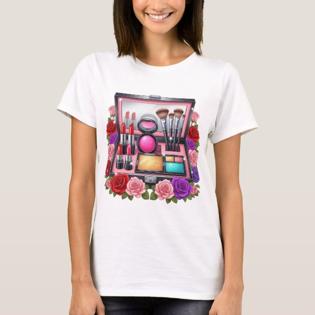 Bright Glam Makeup Box - Colorful Beauty T-Shirt (Framsida)