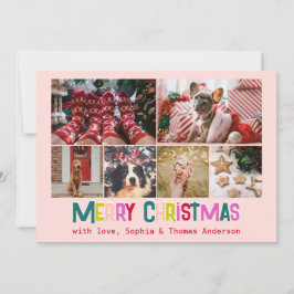 Bright & Glatt God jul 6 Foto Rosa Julkort