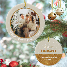 Bright Glitter Photo God jul Modern Julgransprydnad Keramik