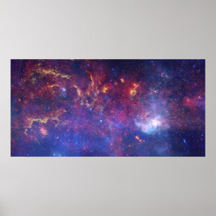 Bright Glowing Galaxy i Rymden Poster