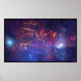 Bright Glowing Galaxy i Rymden Poster
