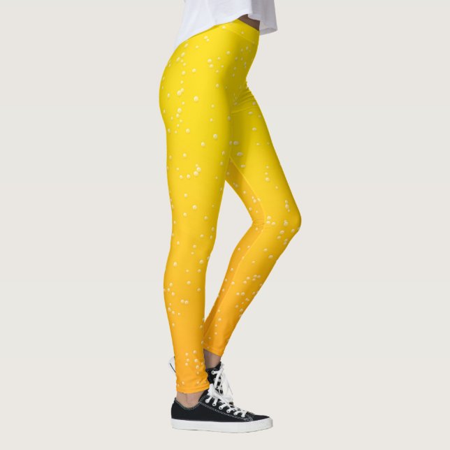 Bright Golden Beer Bubbles Leggings (Höger)