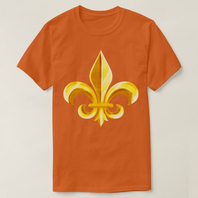 Bright Golden Fleur De Lis T Shirt (Design framsida)