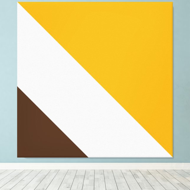 Bright Golden Orange White Brown Slant Rand Canvastryck (Insitu (trägolv))