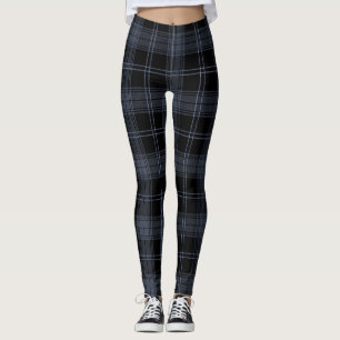 Bright Grått, svart, Oxford Blue Färg Tartan Leggings