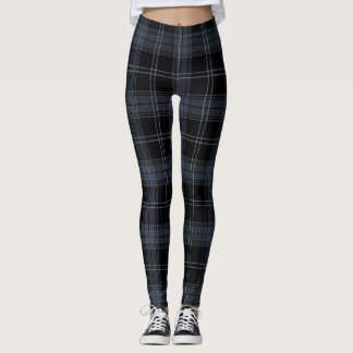 Bright Grått, svart, Oxford Blue Färg Tartan Leggings