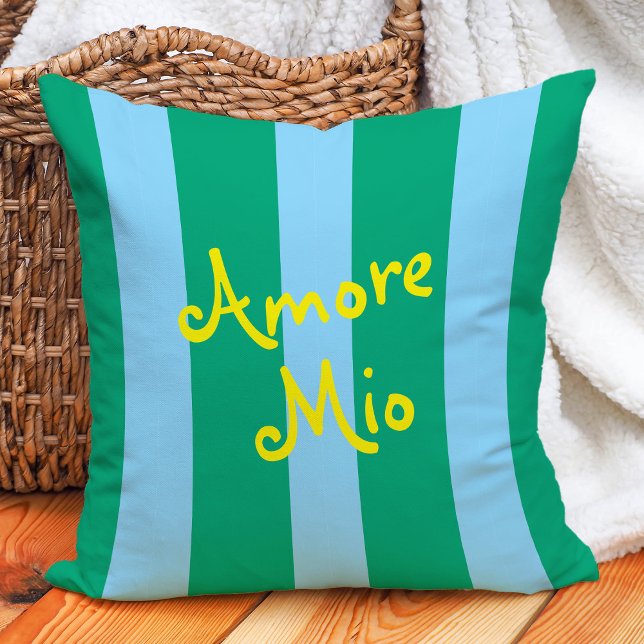 Bright Green and Blue Stripes | Amore Mio Kudde (Skapare uppladdad)
