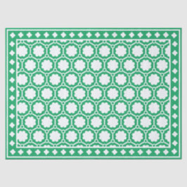 Bright Green Geometric Bone Inlay Decoupage Paper