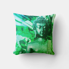Bright Green Ombre Buddha Meditation Zen Kudde