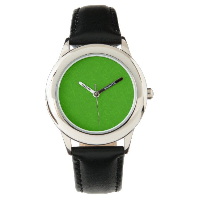 Bright green textured surface  swirling pattern armbandsur (Framsida)