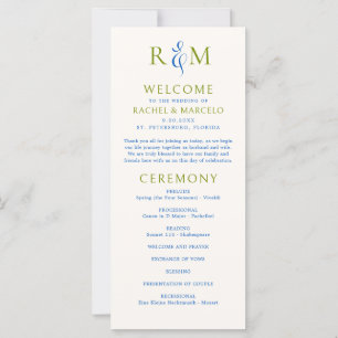 Bright Grönt Blue Simple Monogram-program