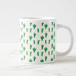 Bright Grönt Cactus Mönster Jumbo Mugg