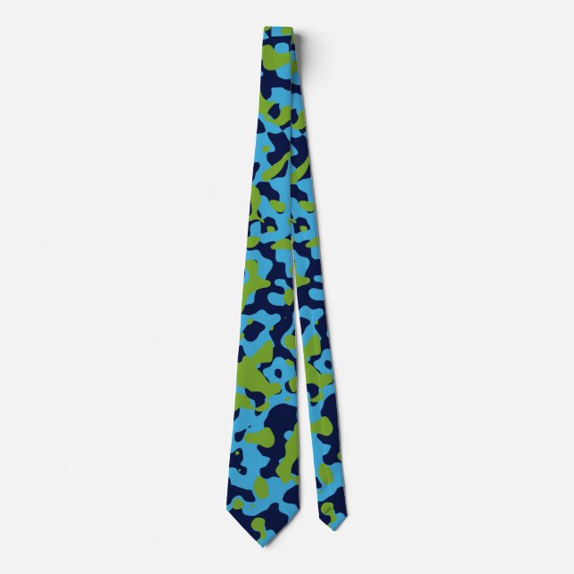 Bright Grönt Camouflage in Aqua Blue and Navy Slips (Framsida)