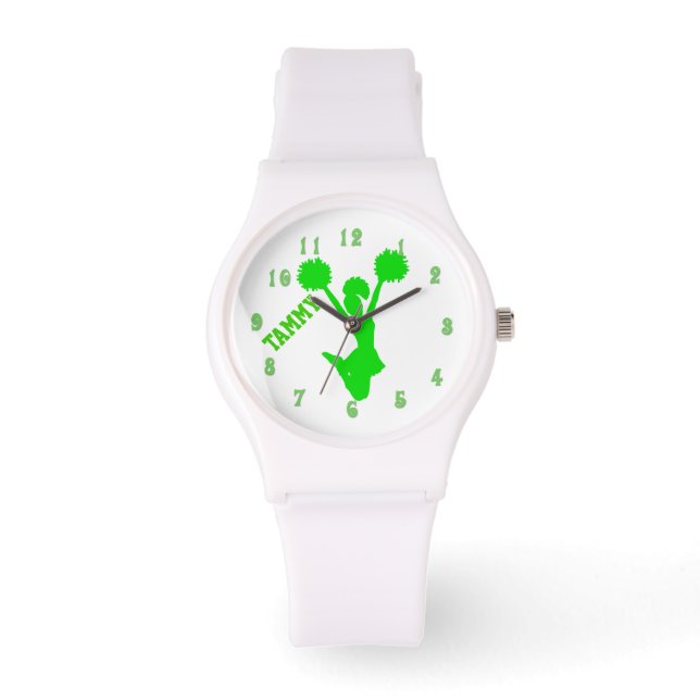 Bright Grönt CheerLeader Anpassningsbar Watch Armbandsur (Framsida)