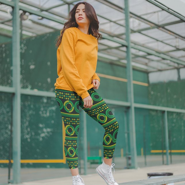 Bright Grönt Circles Leggings (Skapare uppladdad)