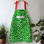 Bright Grönt Dash Apron<br><div class="desc">Den här slimmade plattan med färgad är både ljus och glad och har handdragna tankstreck för ett lekfullt mönster-år. Anpassa med namn eller ge som en praktisk och tankfull gåva!</div>