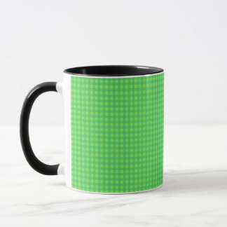 Bright Grönt Gingham Check Coffee Mugg
