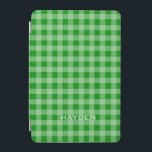 Bright Grönt Gingham Mönster Personlig iPad Mini Skydd<br><div class="desc">Klassiskt checkat mönster.</div>