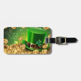 BRIGHT GRÖNT IRISH TOP HAT OCH GULD MYNT BAGAGEBRICKA