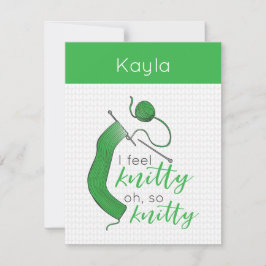 Bright Grönt jag känner Knitty.. Anteckningskort
