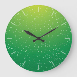 Bright Grönt Lime Soda Bubbles Clock Stor Klocka