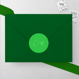 Bright Grönt Minimalist Bröllop Runt Klistermärke
