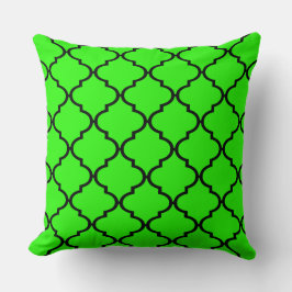 Bright Grönt Moroccan Quatrefoil Mönster Pillow Kudde