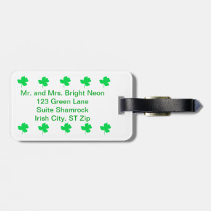 Bright Grönt Neon Shamrock Personalize Luggage Tag Bagagebricka