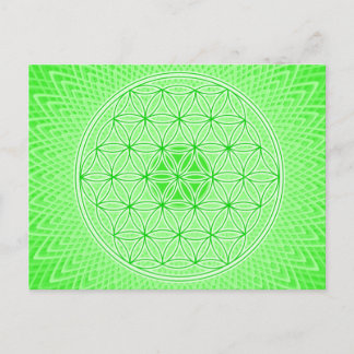 Bright Grönt Psychedelic Helig Geometry Mandala Vykort