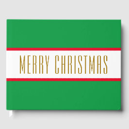 Bright Grönt Red White Rand GOD JUL Gästböcker