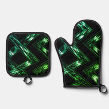 Bright Grönt Zig Zag Mönster