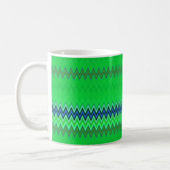 Bright Grönt Zigzag Kaffemugg (Vänster)