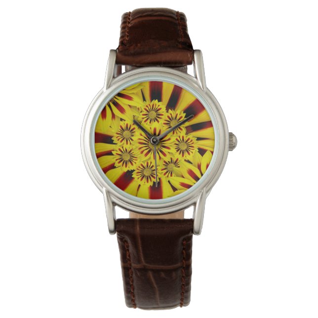 Bright Gula blommor Armbandsur (Framsida)