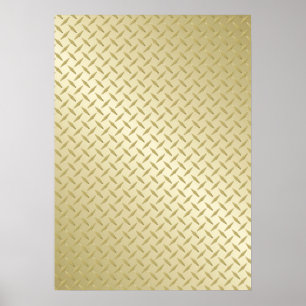 Bright Guld Diamond Plate Mönster Poster