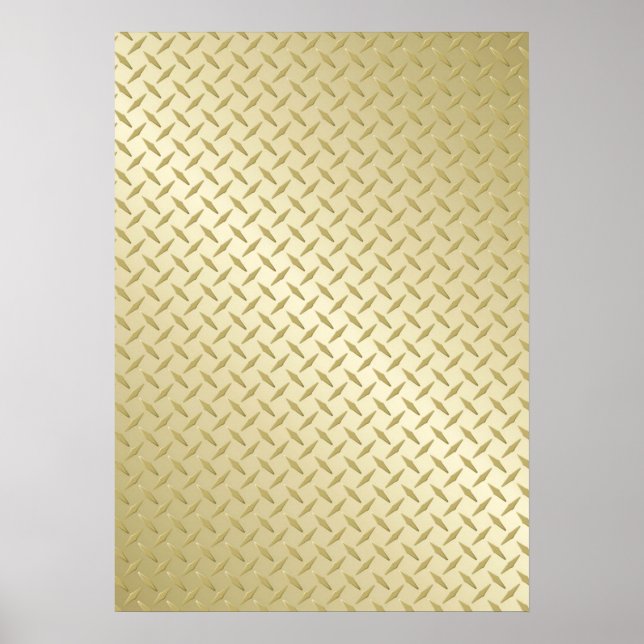 Bright Guld Diamond Plate Mönster Poster (Framsidan)
