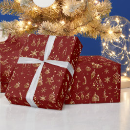 Bright Guld Red Boho Julgranar Snö Candy Presentpapper