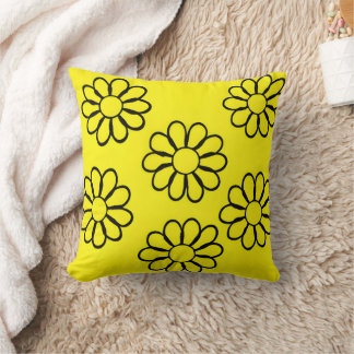 Bright Gult Blommigt Nursery Art Kudde