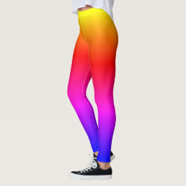 Bright Gult Blue Rainbow Ombre Leggings