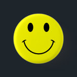 Bright Gult Cute Ansikte Knapp<br><div class="desc">Cute leende ansikte. Om du vill överföra den här söta produkten till en annan produkt lägger du till en ljus gult-bakgrund med en färg-kod som FFFFOO eller FFF000. Du kan också lägga till ett textmeddelande för anpassningsbar av personlig.</div>