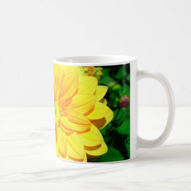 Bright Gult Dhalia Flower Mugg (Höger)