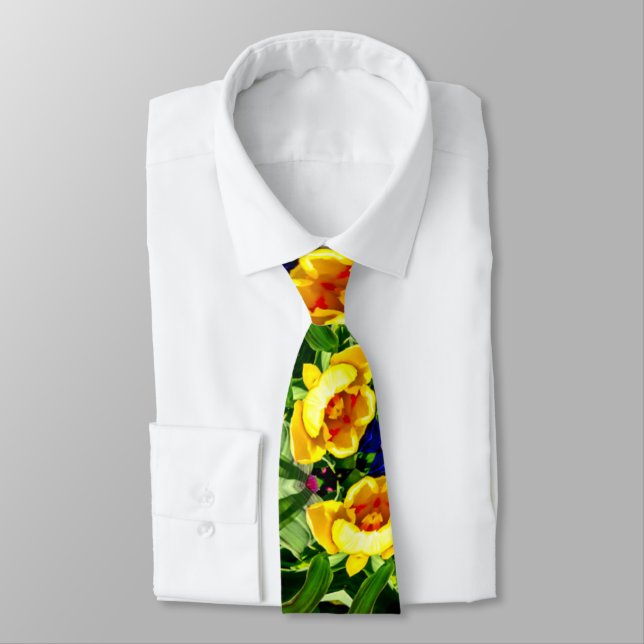Bright Gult Flower Mönster Slips (Bunden)